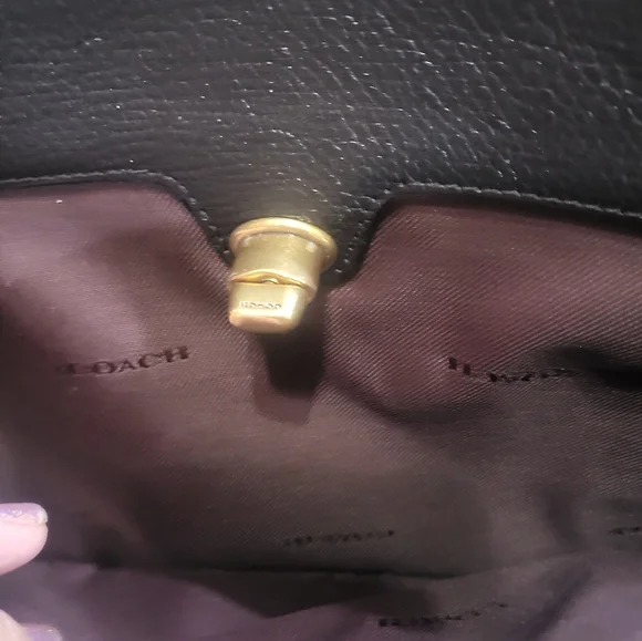 Coach Polly Leather Crossbody Black Original Owls Print NWOT Turnlock - Picture 5 of 11